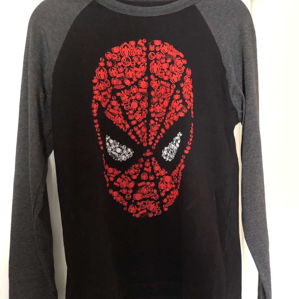 Marvel Spiderman Long-Sleeve Youth Boys Size Large Black Red Gray